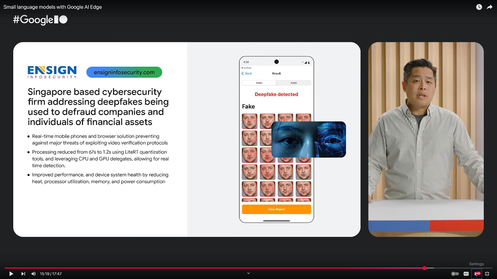 Deepfakes detection mobile app by CoderPush x Ensign featured at Google IO